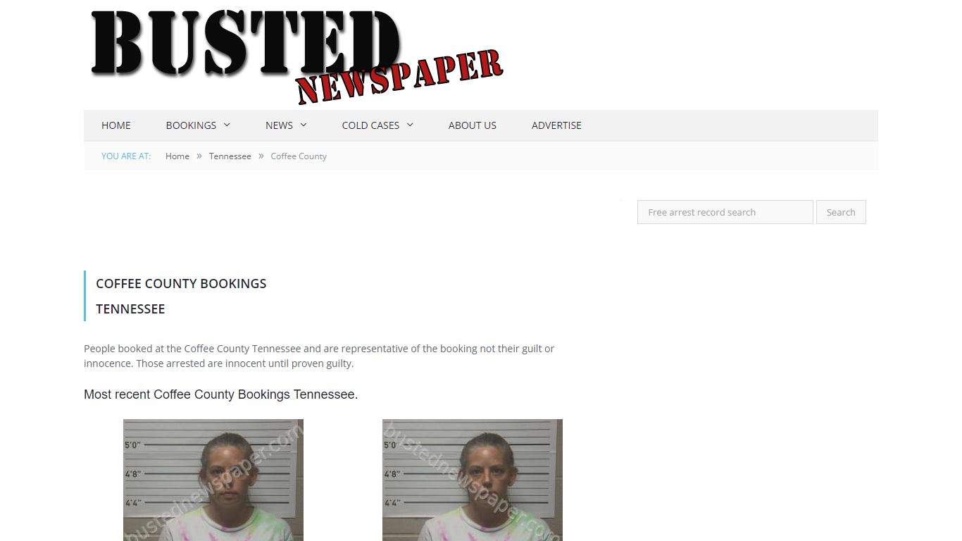 Coffee County, TN Mugshots - BUSTEDNEWSPAPER.COM